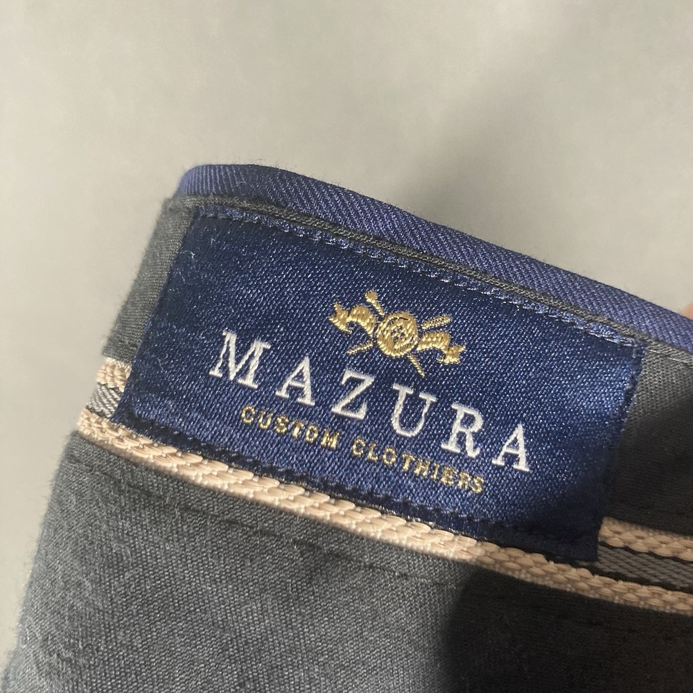 Mazura‎ Custom Clothers Blue Dress Pants Pleated 34x30 Business Law - Picture 3 of 6